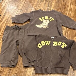 Gymboree Brown Cowboy Kids Matching Set
